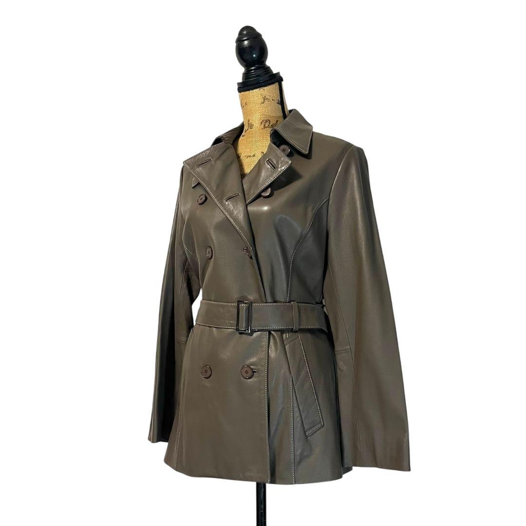 【大きいサイズ】【羊革】【46】23区 レザーコート レディース