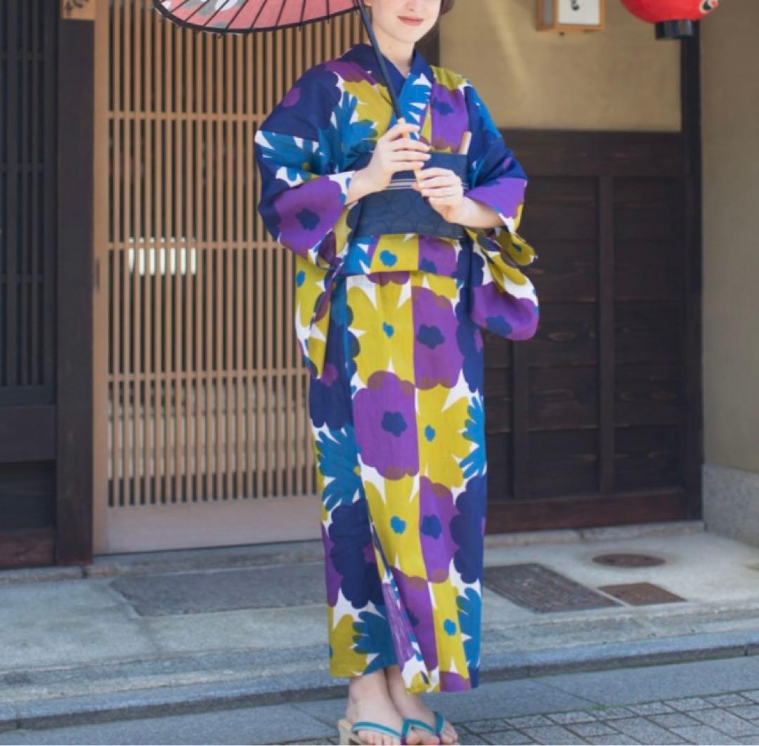 sou sou 浴衣　おおらかとりどり　紫　黄色　青