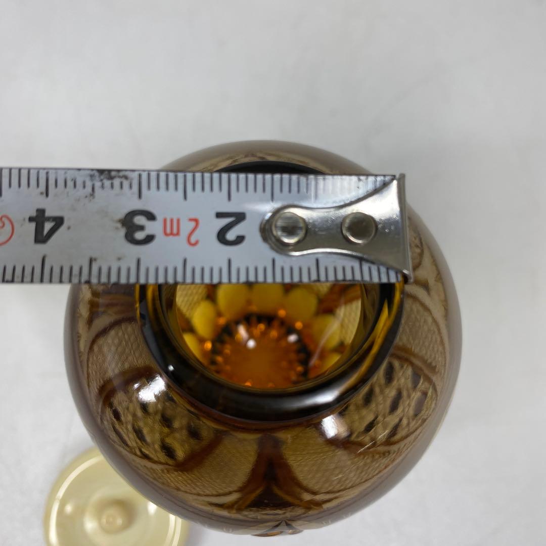 黒木国昭　綾切子　アンバーパープル二色切子茶入　共箱トニコ東さ7-0219☆2F