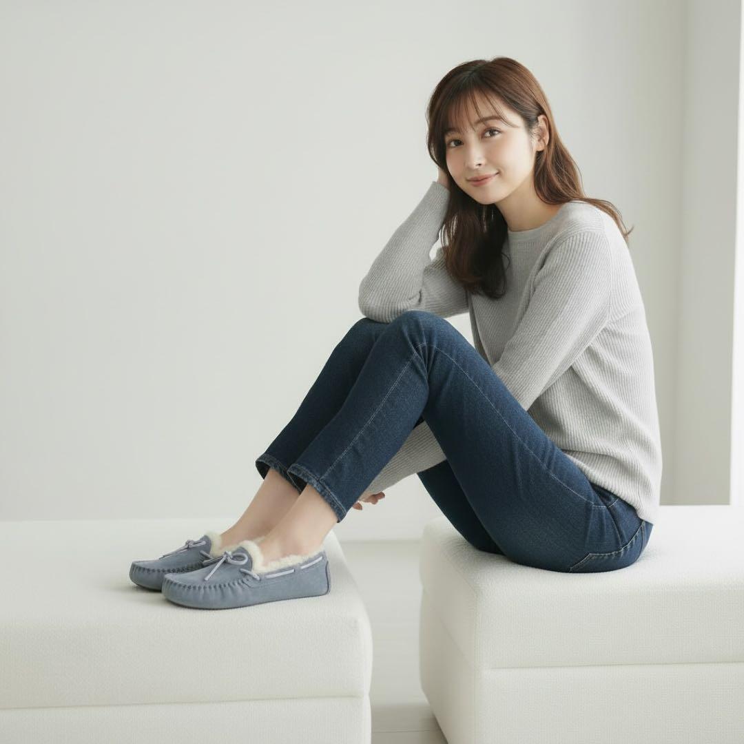 新品未使用 アグ ダコタUGG モカシン 24.0cm グレイッシュブルー