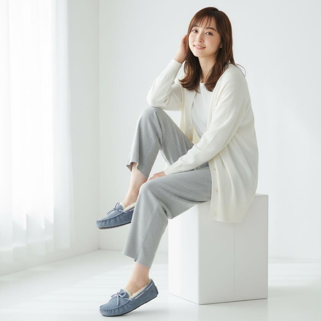 新品未使用 アグ ダコタUGG モカシン 24.0cm グレイッシュブルー