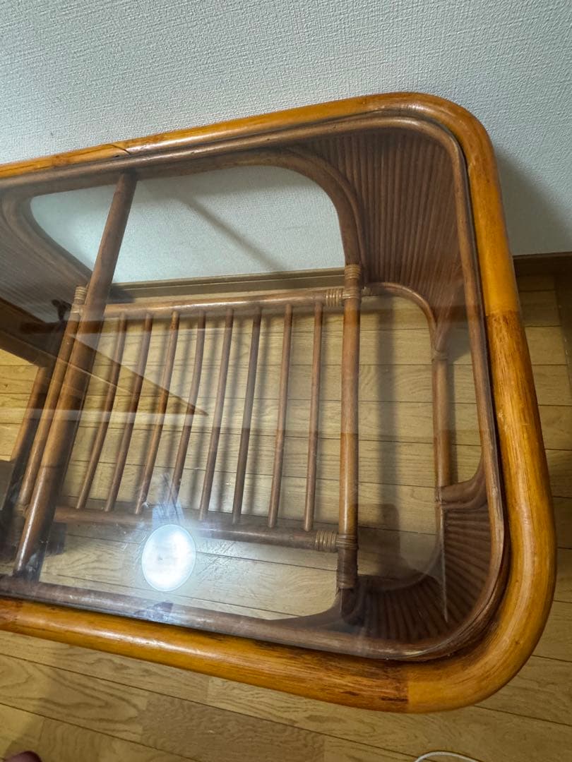 Oliver ラタン座卓 レトロ　ヴィンテージ　センターテーブル