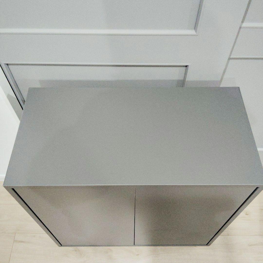 IKEA　エーケト　キャビネット脚付き　グレー　完成品　専門業者組立て品