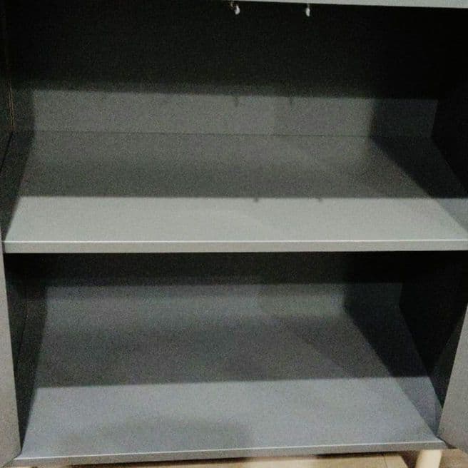 IKEA　エーケト　キャビネット脚付き　グレー　完成品　専門業者組立て品