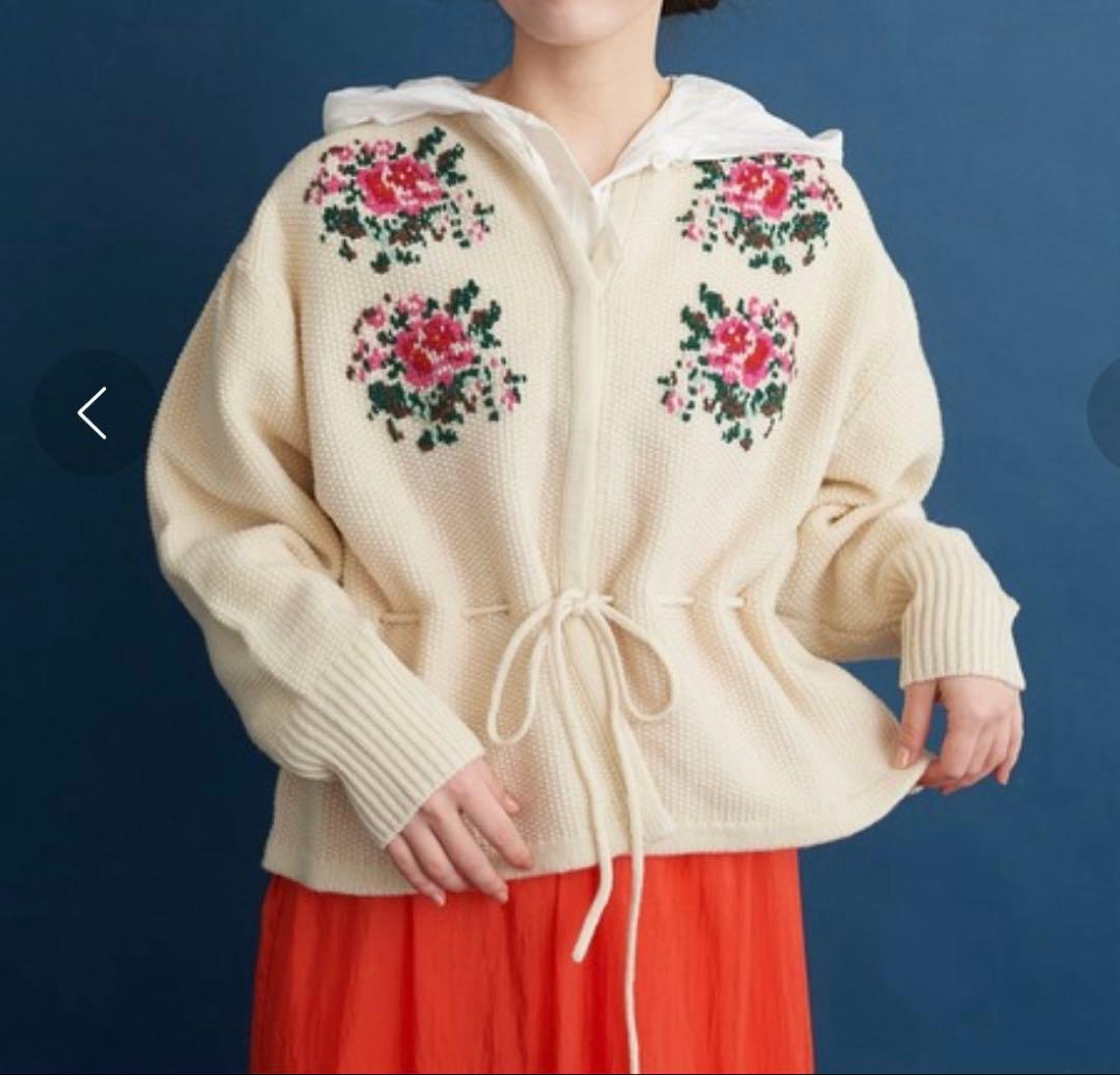 チャイルドウーマン＊ラムかのこハンド刺繍 カーディガン