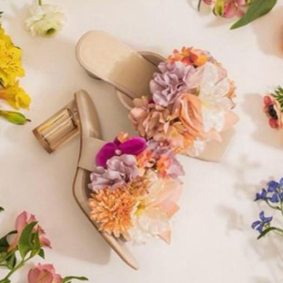 【超希少】RANDA フラワーブーケミュールサンダル Sサイズ