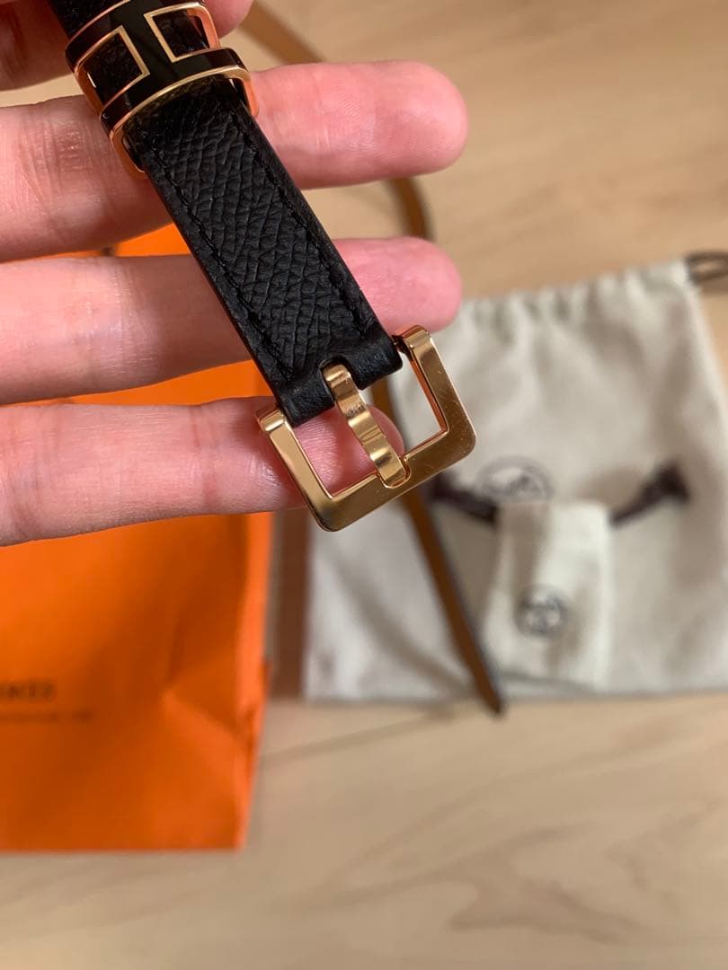 極美品HERMES エルメス　ベルトポップＨ　ブラック／ゴールド ピンクゴールド