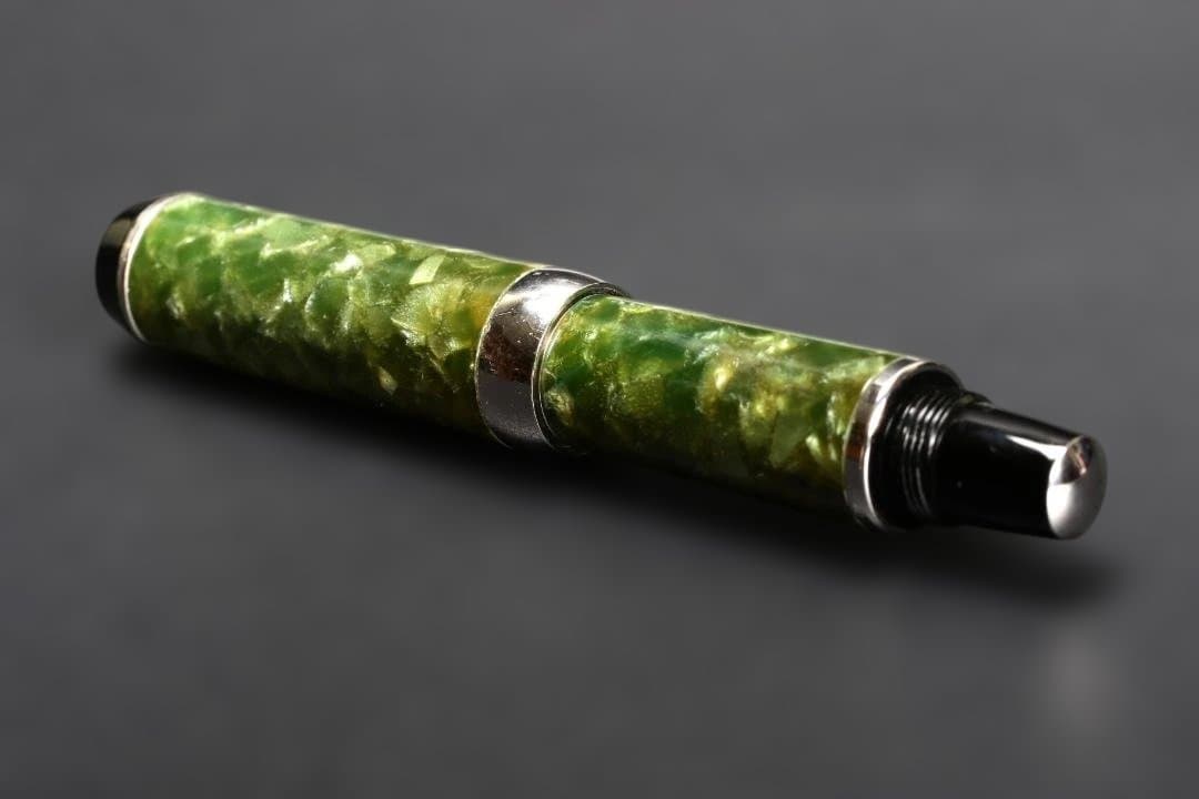 IRIDIUM POINT GERMANY 万年筆 グリーンマーブル 金属トリム