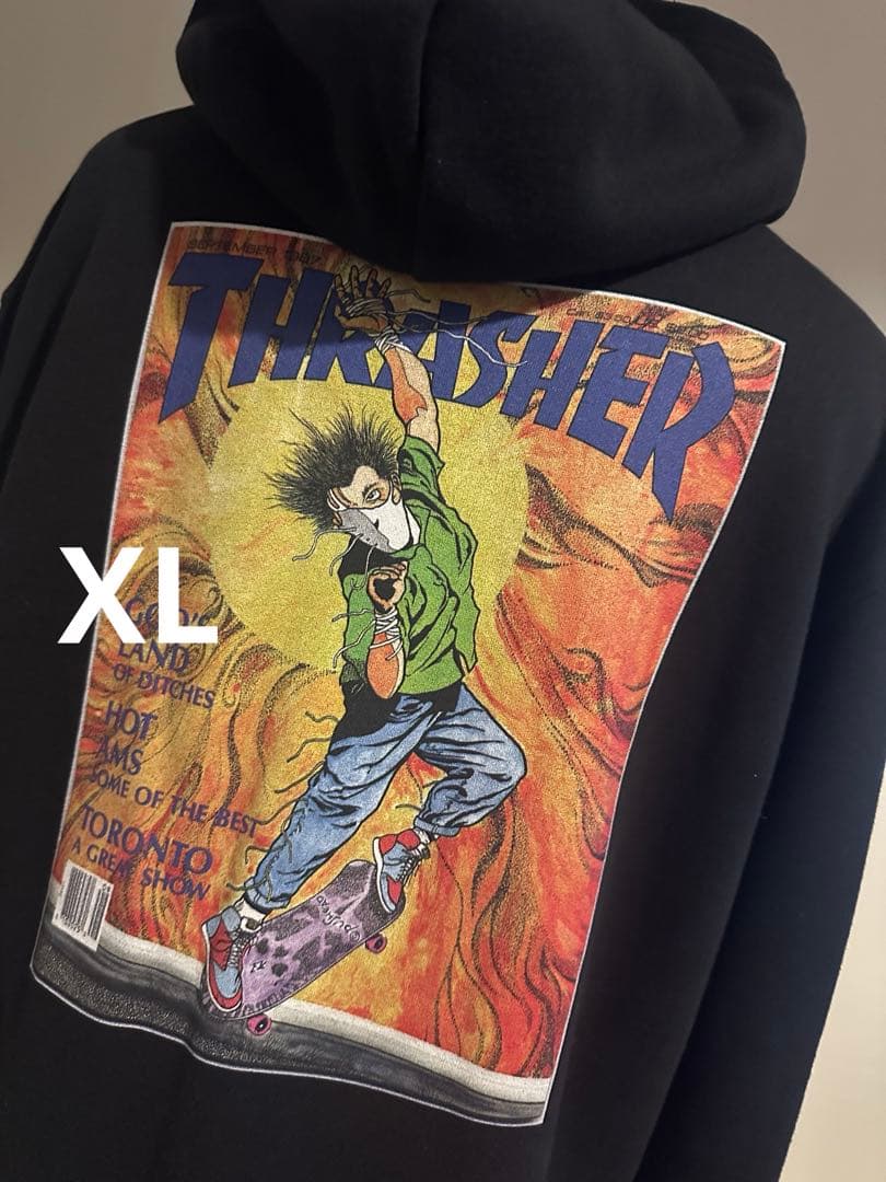 美品　THRASHER x PUSHEAD パーカー　ヴィンテージ　スラッシャー