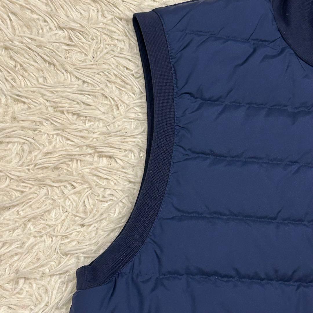 美品　ポロラルフローレン　ダウンベスト　切替　ポニー刺繍　紺　ゴルフウェア
