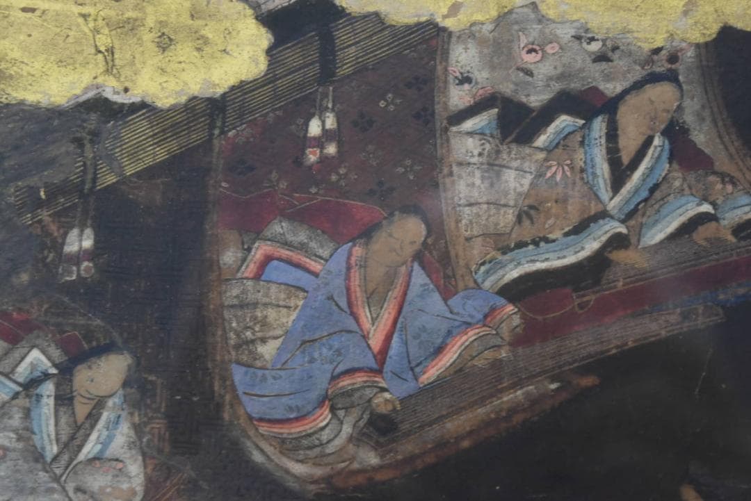 作者不詳/古画人物図/室町時代/日本画額/欄間額/掛軸/名家伝来/AA-228