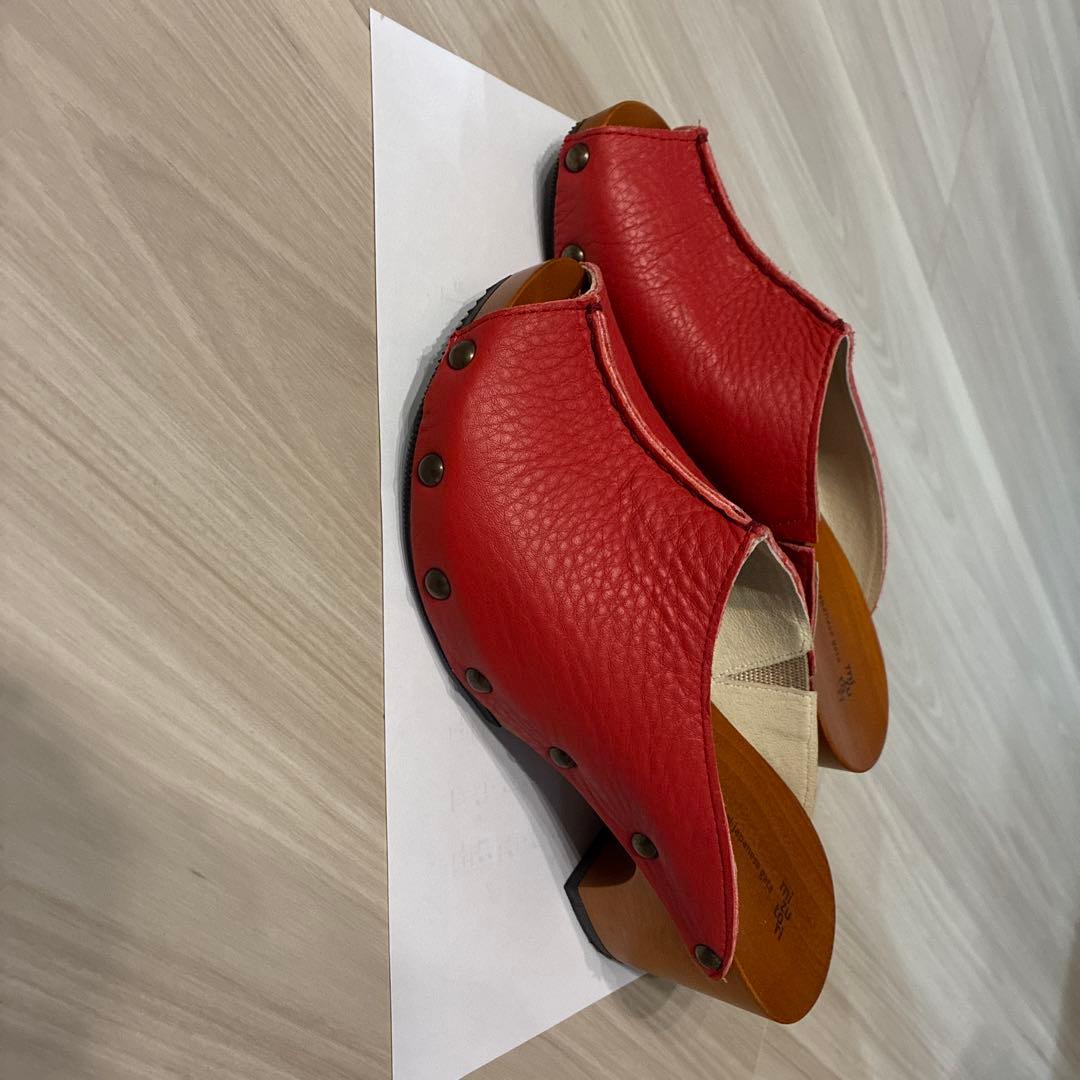 サンダル 下駄 みずとり レディース L 赤