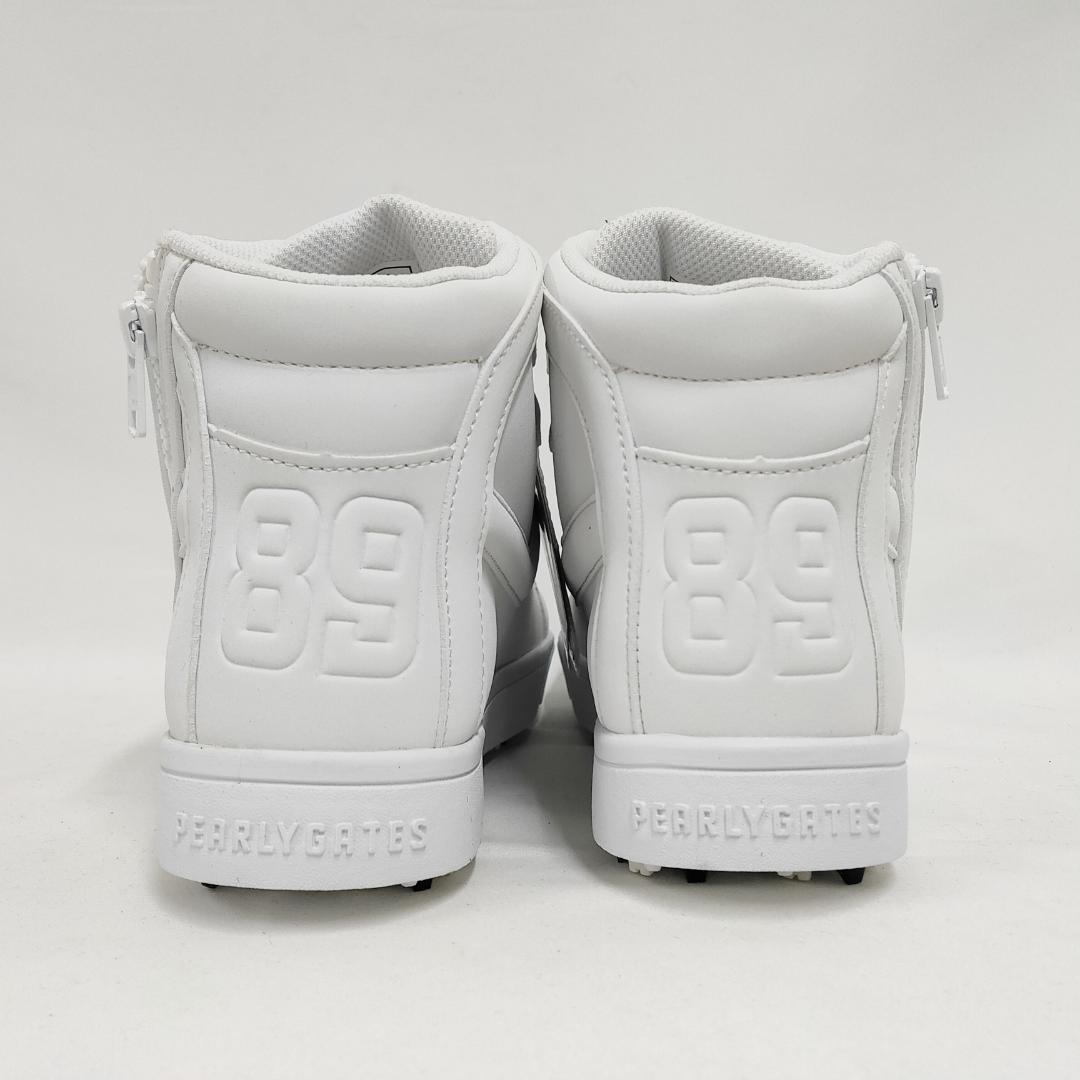 ○★新品 未使用 パーリーゲイツ ミドルカット ゴルフシューズ ホワイト23cm