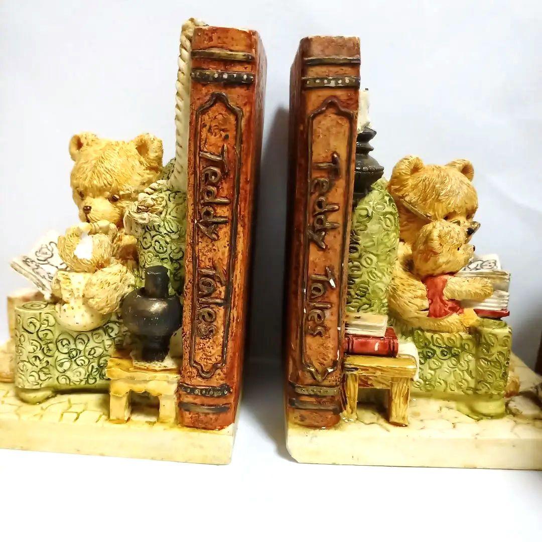 くま親子ブックスタンド　絵本　アンティーク