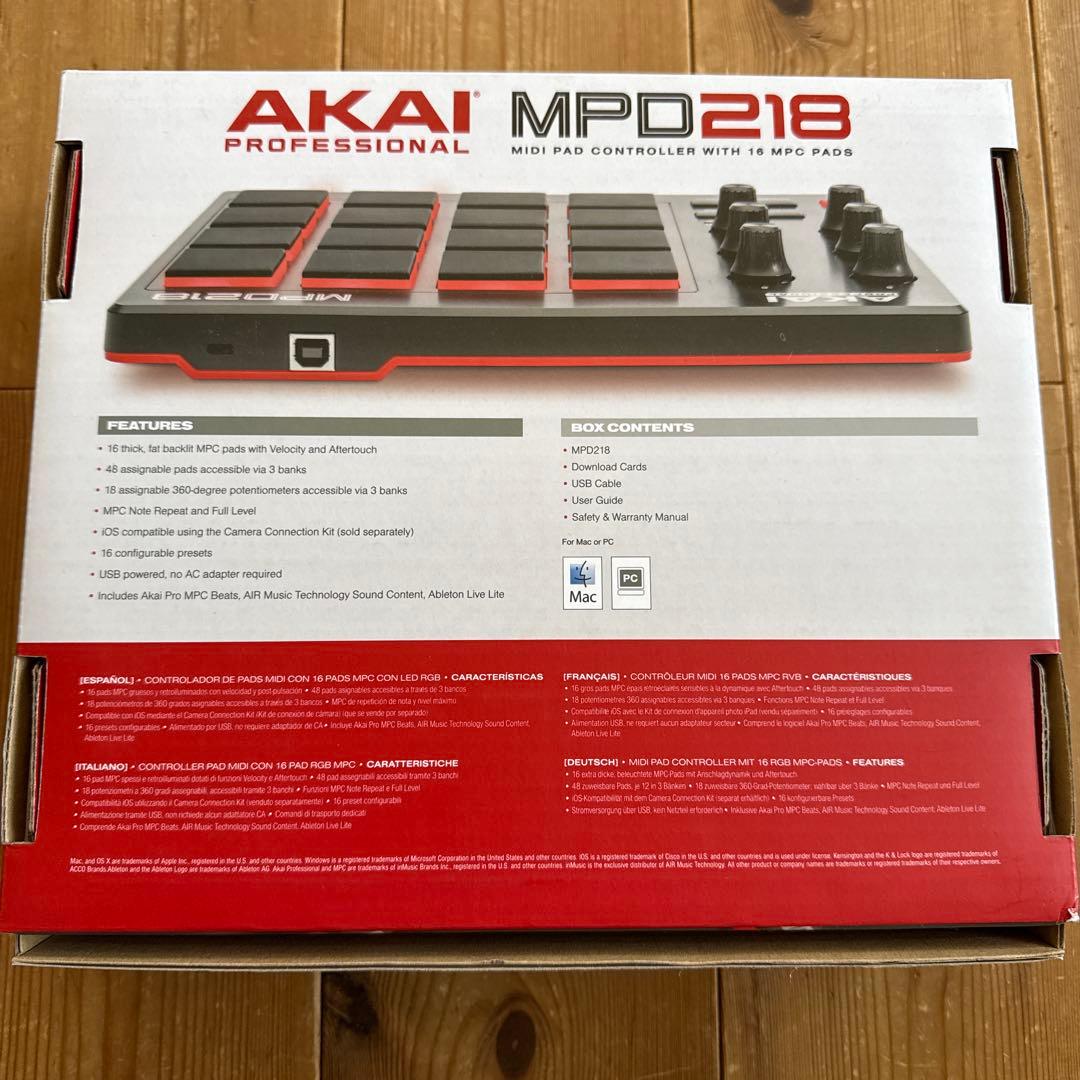 AKAI MPD218 MIDIパッド & Ableton Live Lite