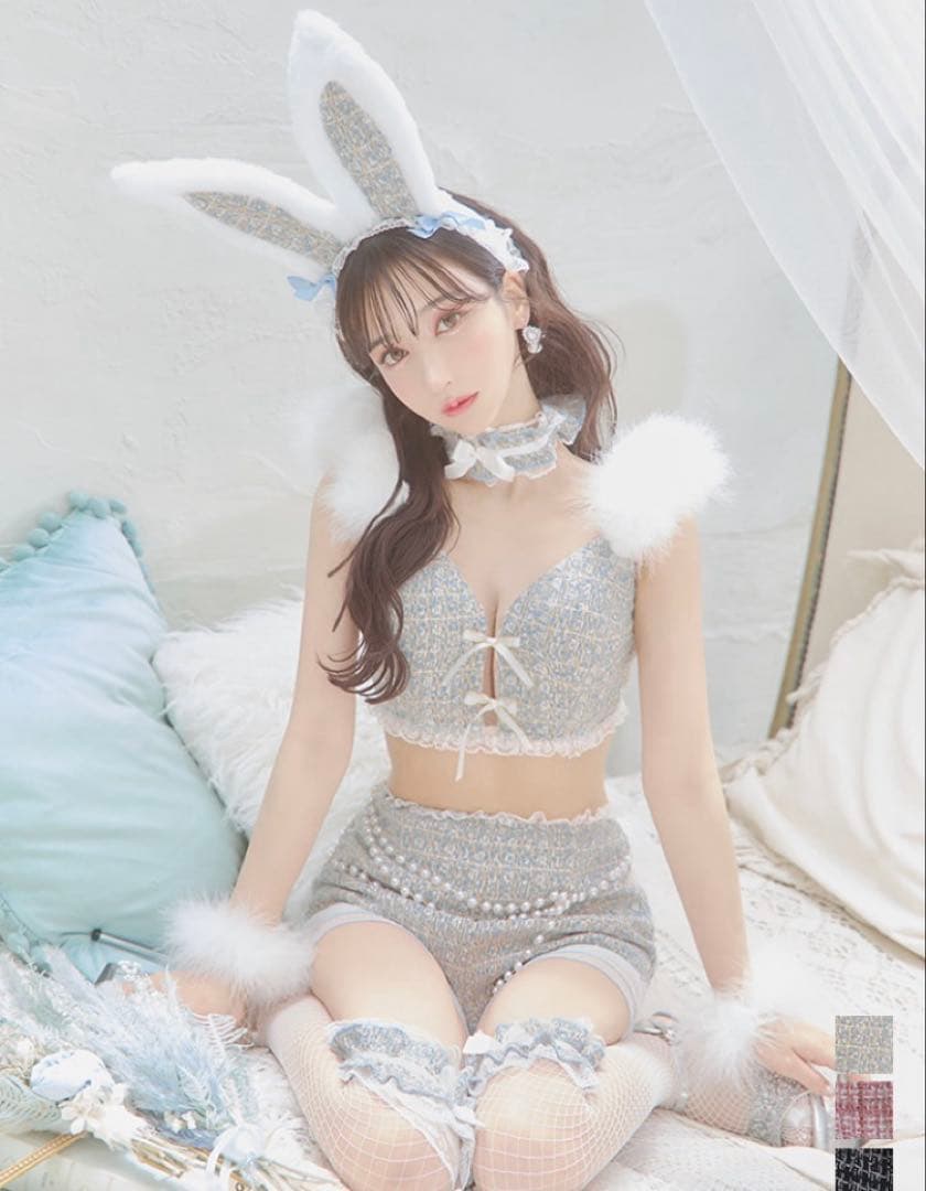 最終値下げ　シュガー　ファーツイードバニーセットアップ　xsサイズ