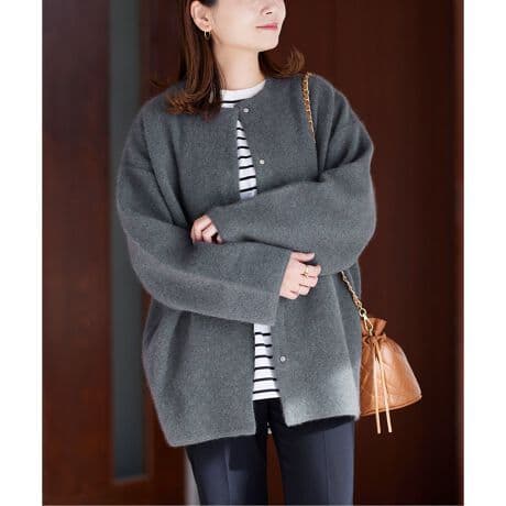 ダブルフェイスコクーンカーディガン