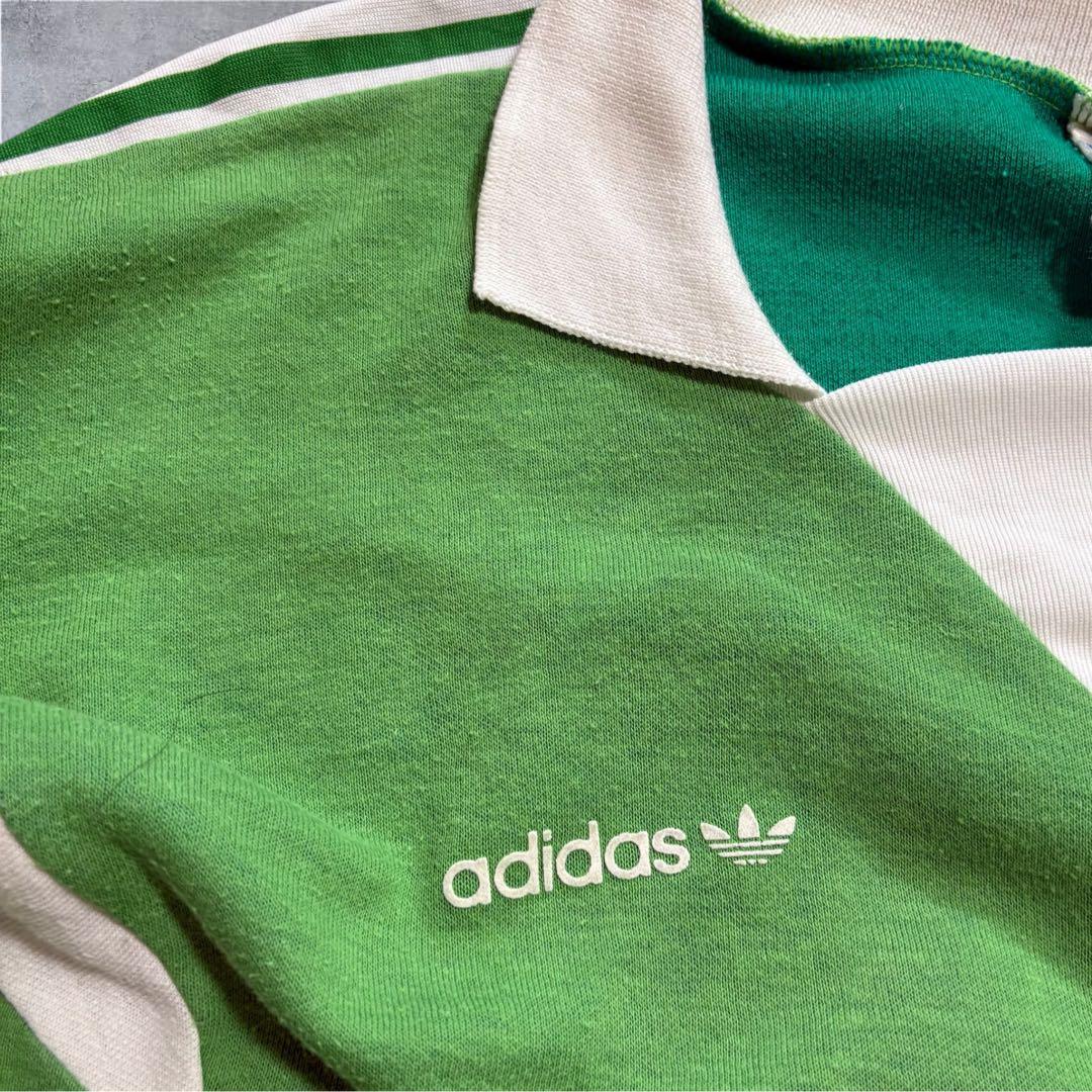 【J53】70s adidasベンテックスサッカーシャツフロッキープリント