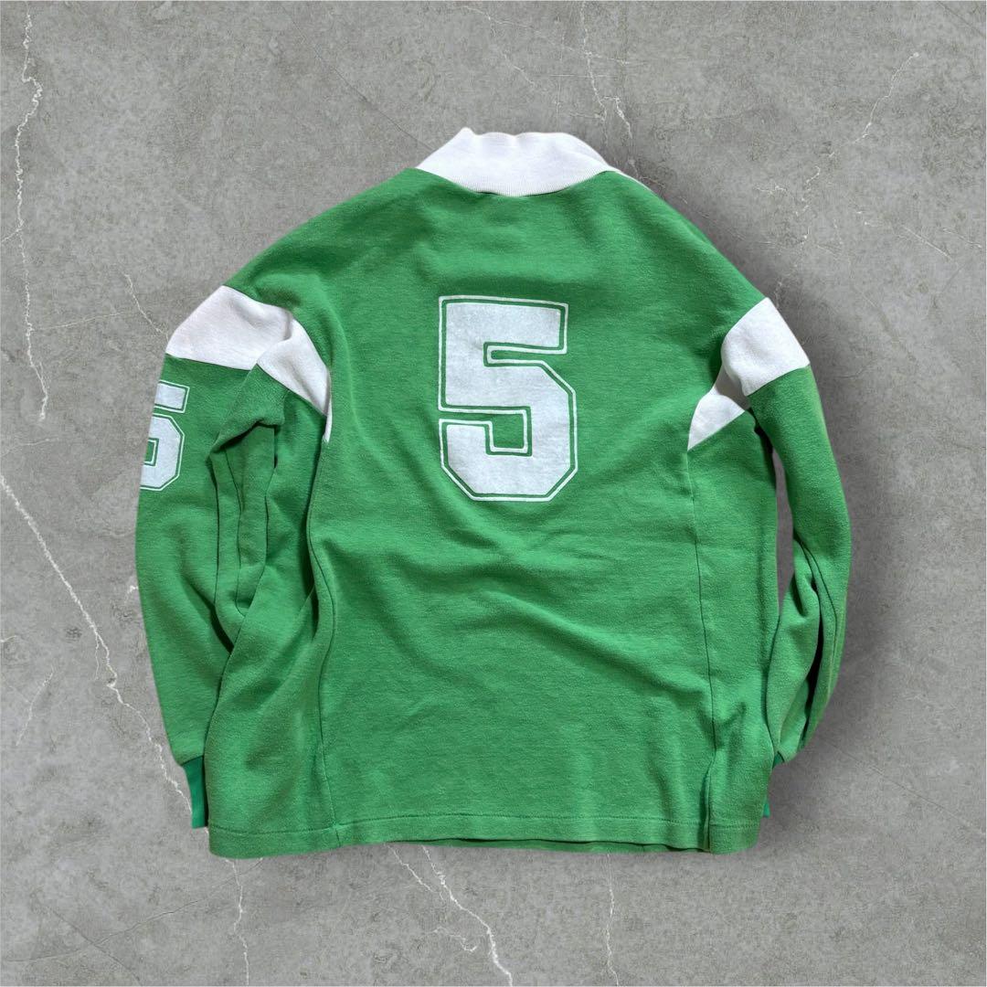 【J53】70s adidasベンテックスサッカーシャツフロッキープリント