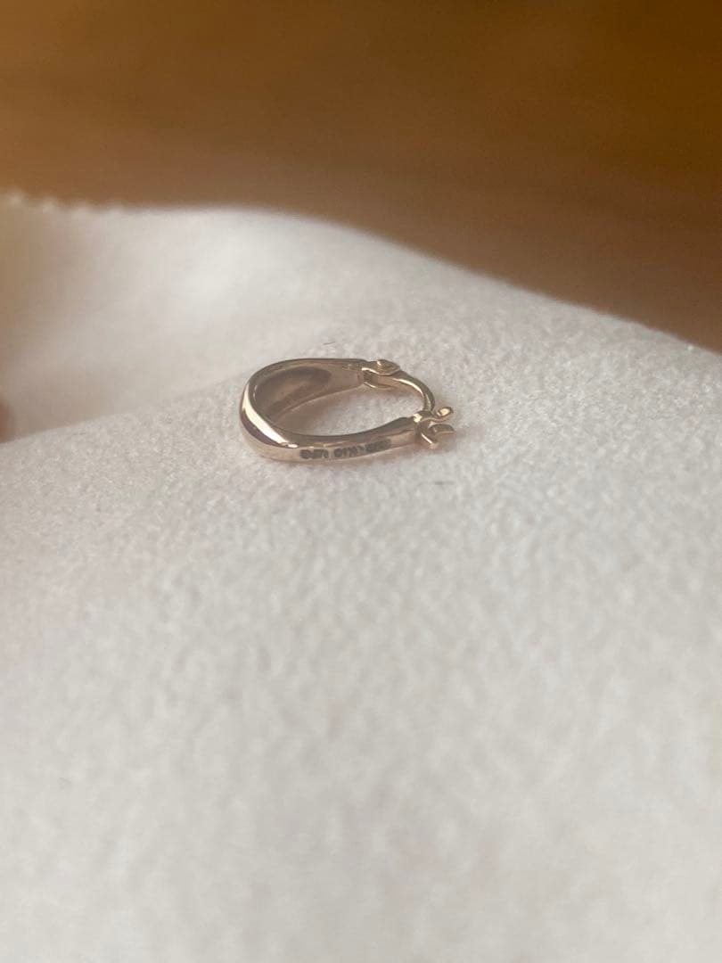 ete フープ ピアス (片耳分) K10 ピンクゴールド