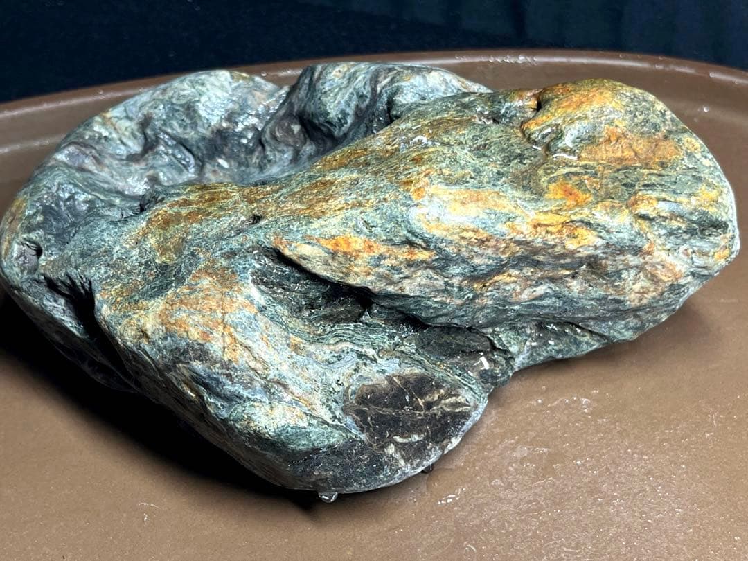 自然石 水石 アートピース 盆栽 朱泥 盆栽 水盤　花道　ミニチュア　4点まとめ