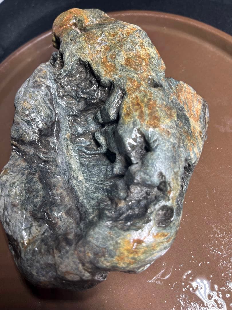 自然石 水石 アートピース 盆栽 朱泥 盆栽 水盤　花道　ミニチュア　4点まとめ