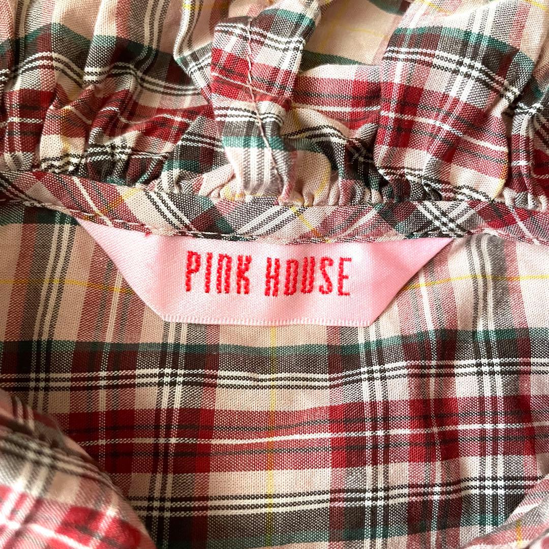 ピンクハウス × aoki misako コラボ チェックフードブラウス