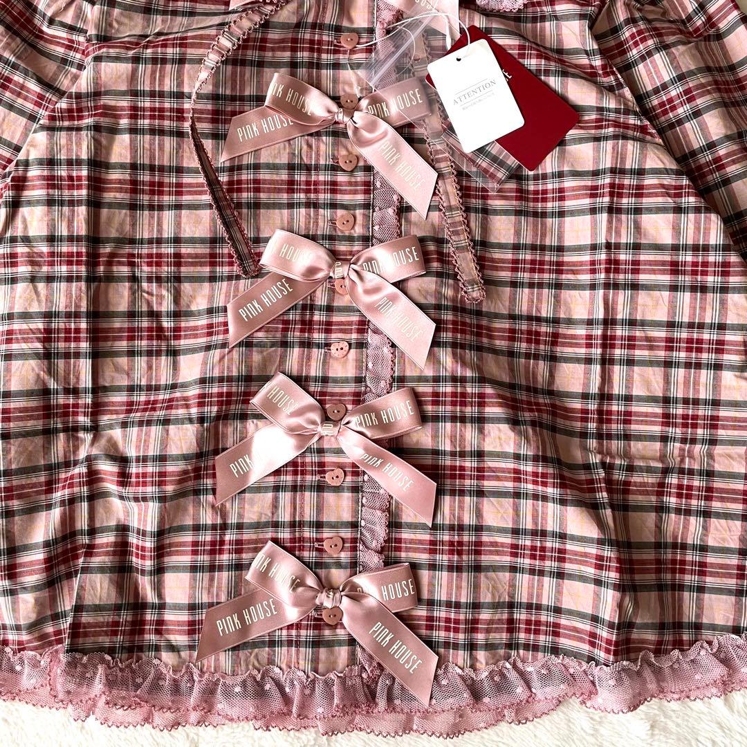 ピンクハウス × aoki misako コラボ チェックフードブラウス