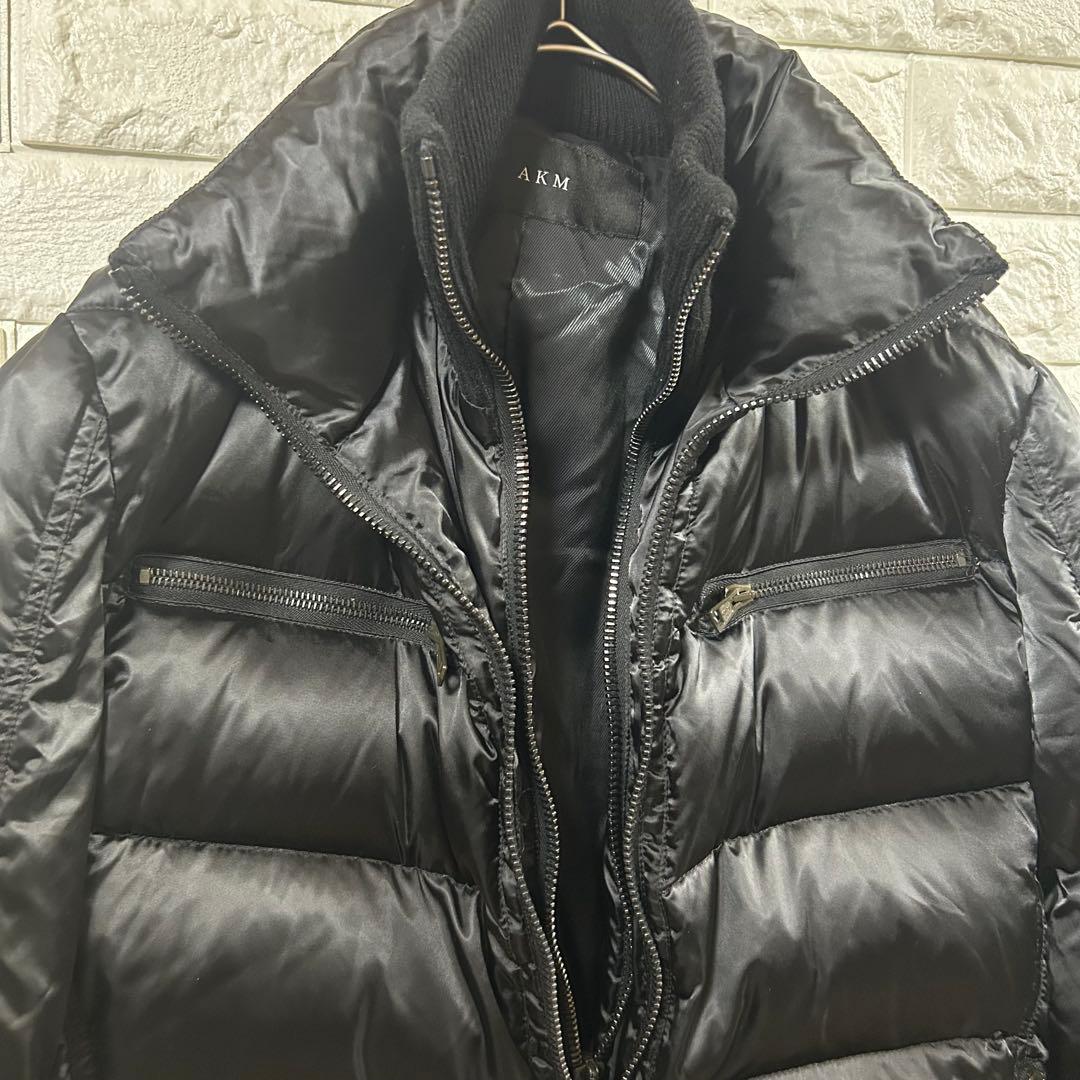 高級　エイケイエム　【M】　レイヤードダウンジャケット　ダブルチャック　ポケット