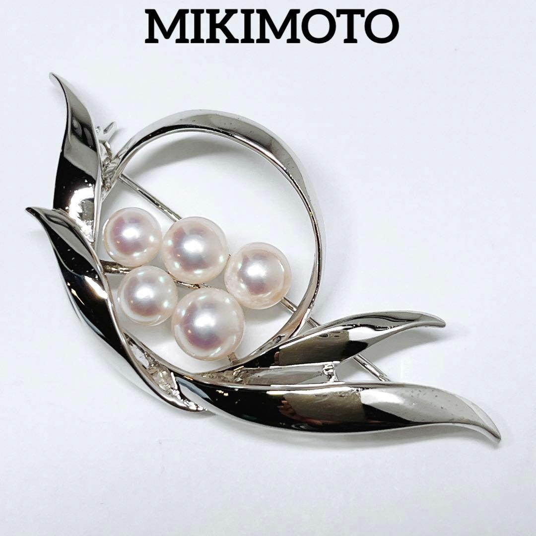 極美品✨MIKIMOTO ミキモト パール　ブローチ　コサージュ　シルバー