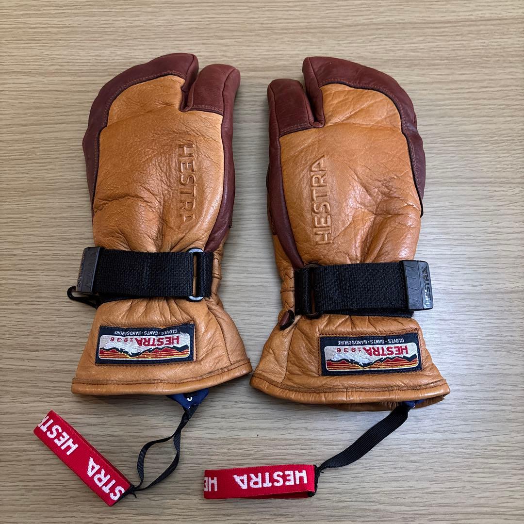 HESTRA 3FINGERレザーグローブ ハンドカフ　メンテ用NIKWAX付き