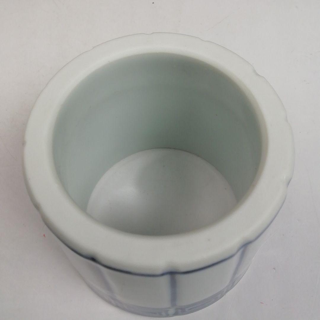 Ｔ９５３　皆具　『染付　桶側』『平安　橋本龍岳 造』　共箱　茶道具