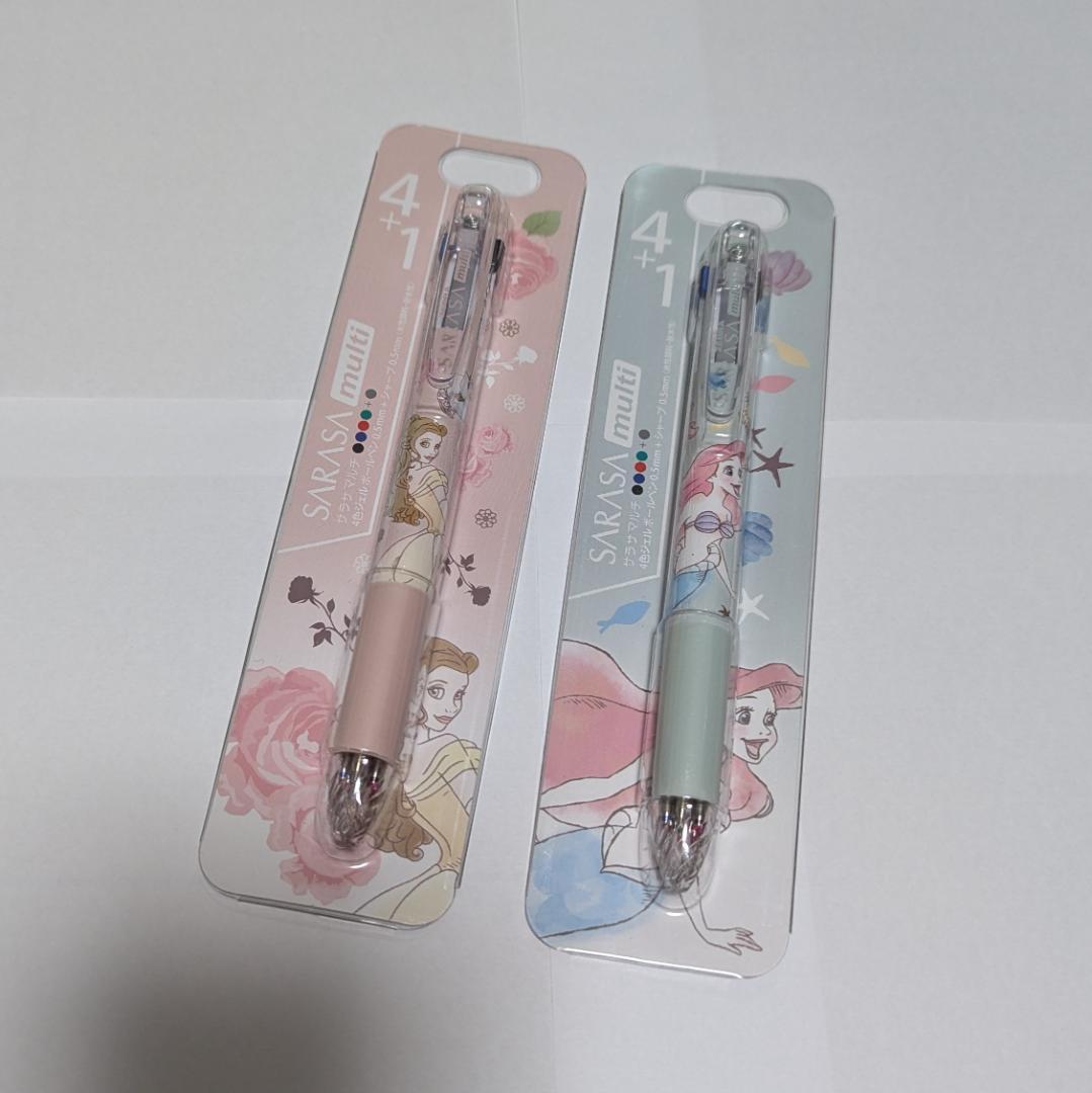 ディズニー　SARASA　サラサマルチ　ベル　アリエル　ボールペン
