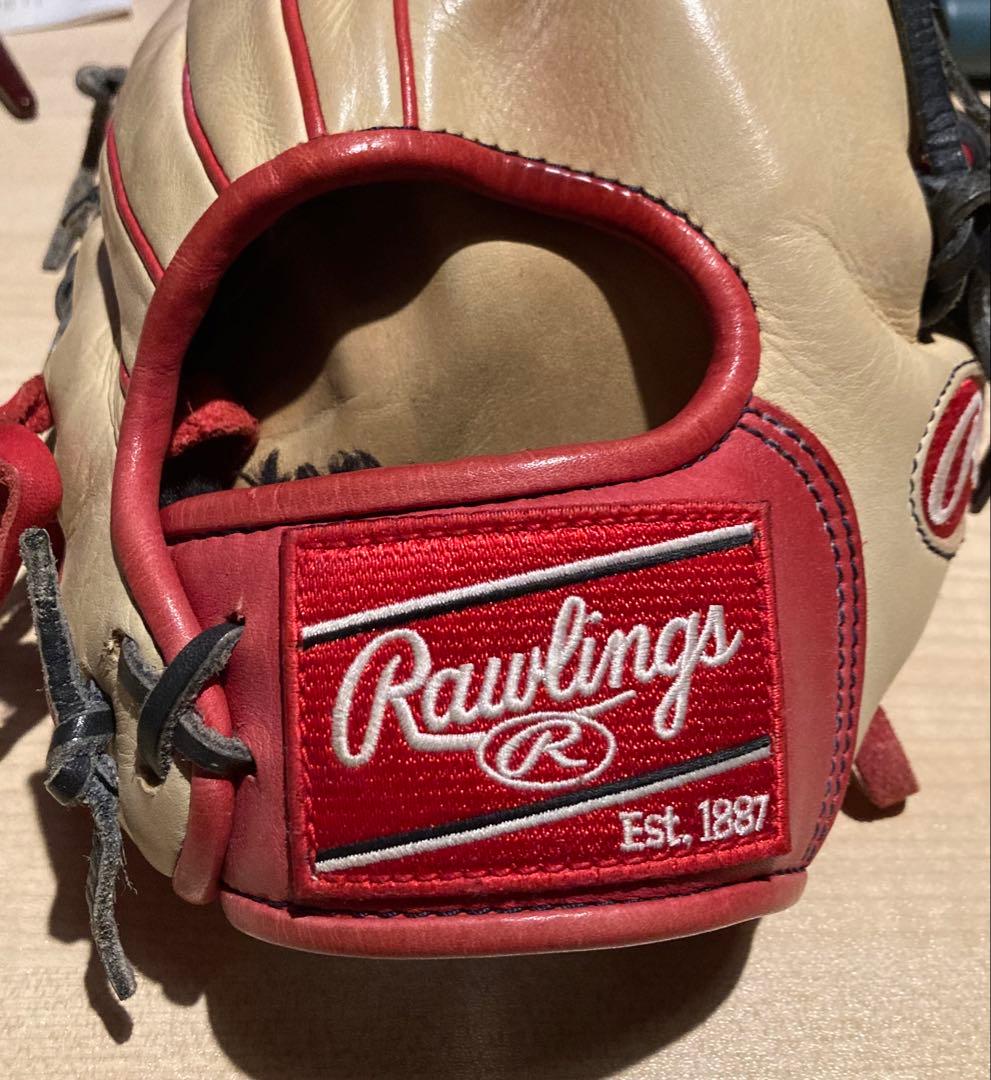Rawlings GRXHMOS2 軟式グローブ ベージュ/赤