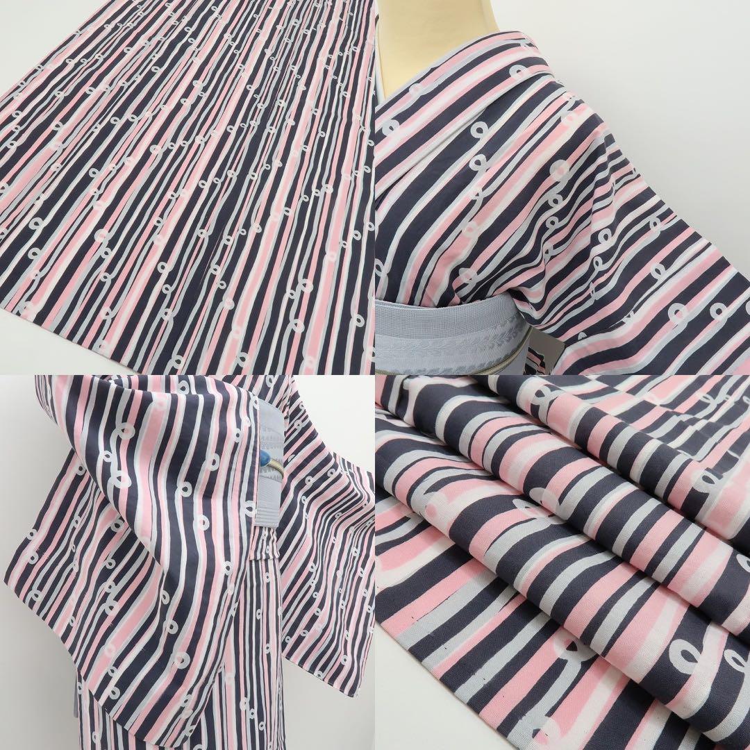 織衣✺新品 竺仙 縦縞 トールサイズ 高級浴衣 着物 A2304