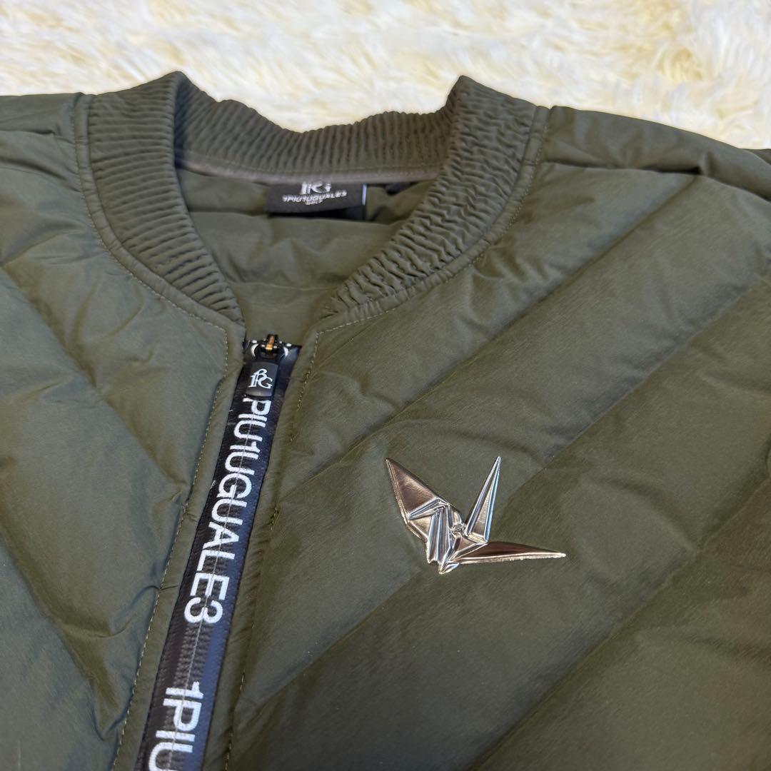 【1PIU1UGUALE3 GOLF】極美品✨ダウンジャケット ロゴ カーキ Ⅶ