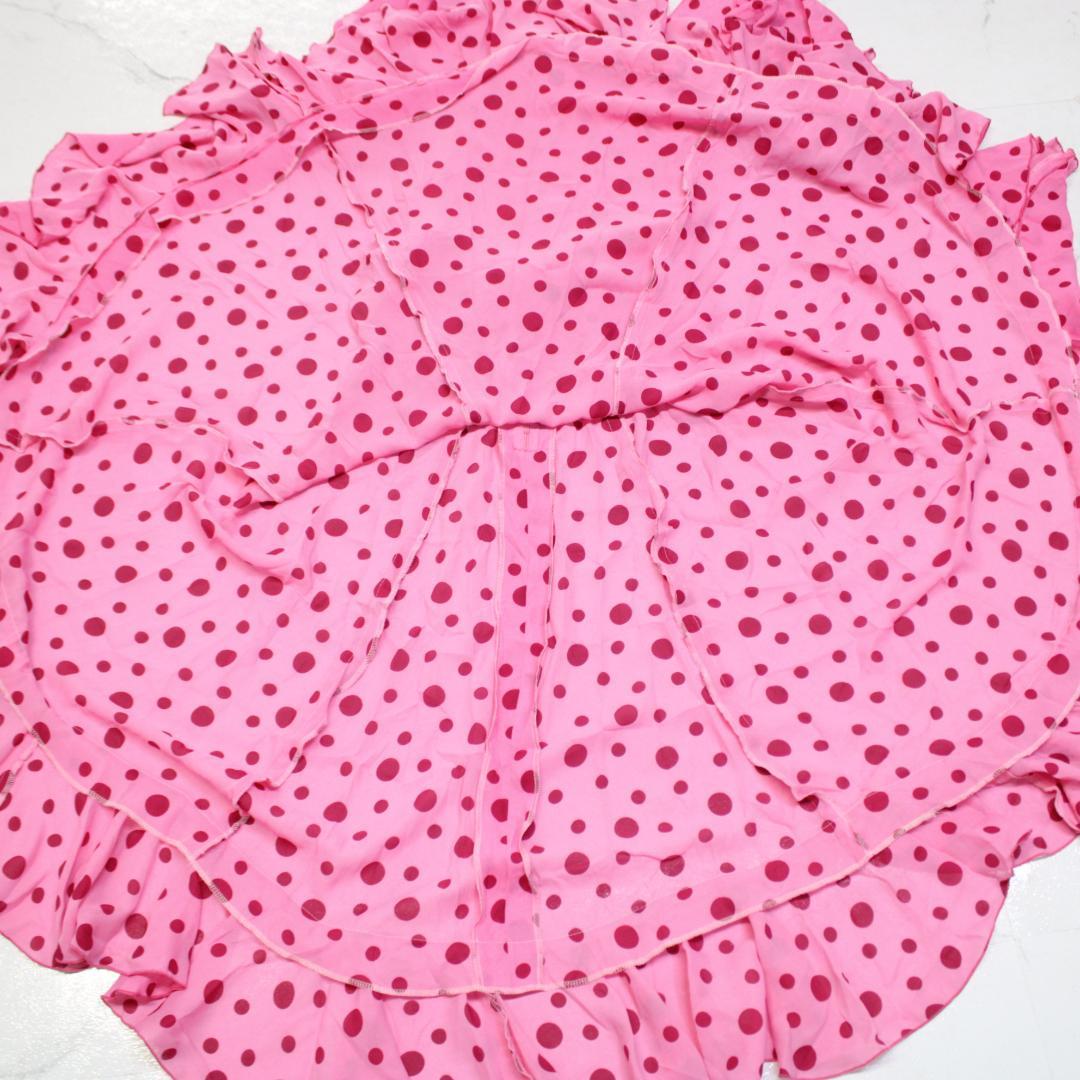 【美品 フラメンコ衣装】ピンク 上下セット セットアップ ツーピース ボランテ