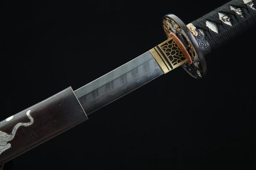 猛虎下山銅鞘金 日本刀 模造刀 居合刀 武士道 武蔵 鑑賞用 手鍛造打