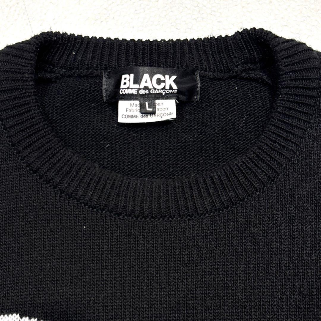 【美品/22AW /メンズL】ブラック　コムデギャルソン　ハート　セーター　黒