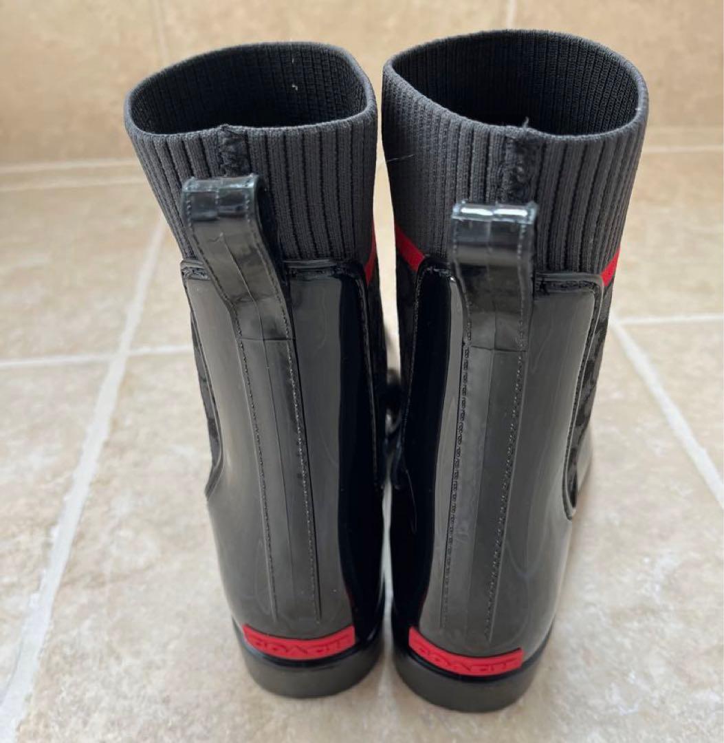 新品 COACH コーチ レインブーツ 24-24.5cm