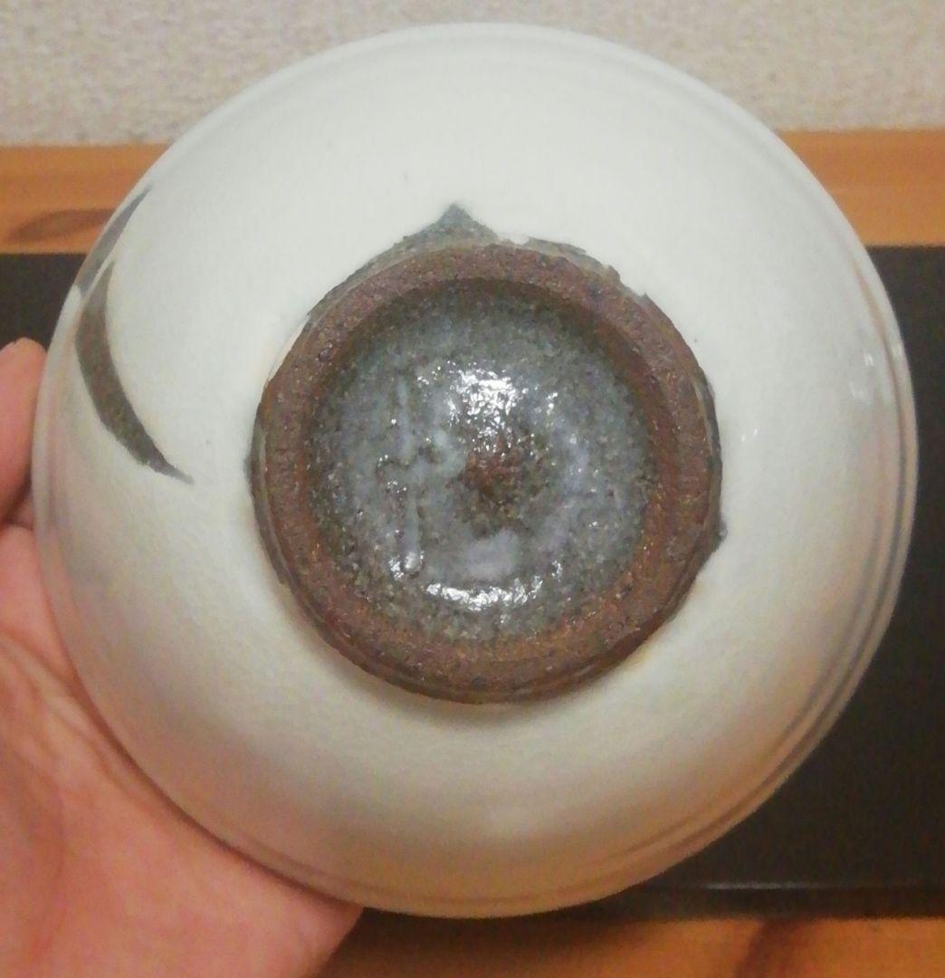 岡本作礼作　唐津焼　粉引　茶碗　共箱　略歴付　茶道具