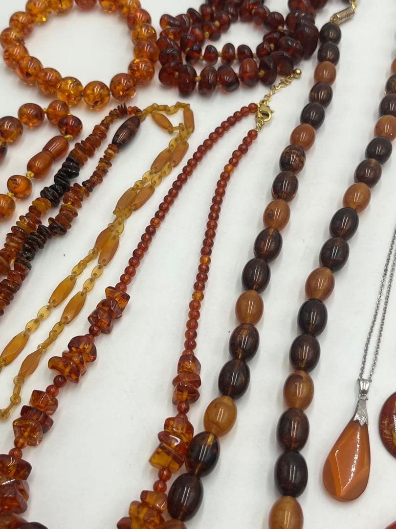 鼈甲？　琥珀？　アクセサリー　シルバー　ジャンク　まとめ売り　総重量約410g