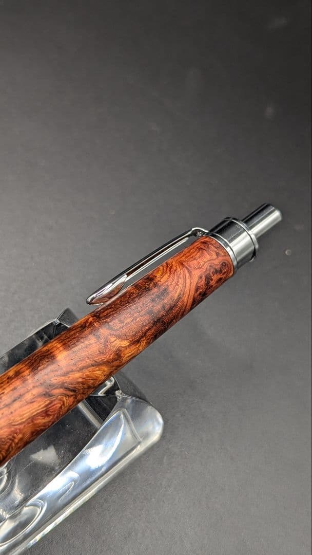 209ペン工房翌檜　サイアミーズローズウッド　瘤杢　木軸シャーペン　ボールペン