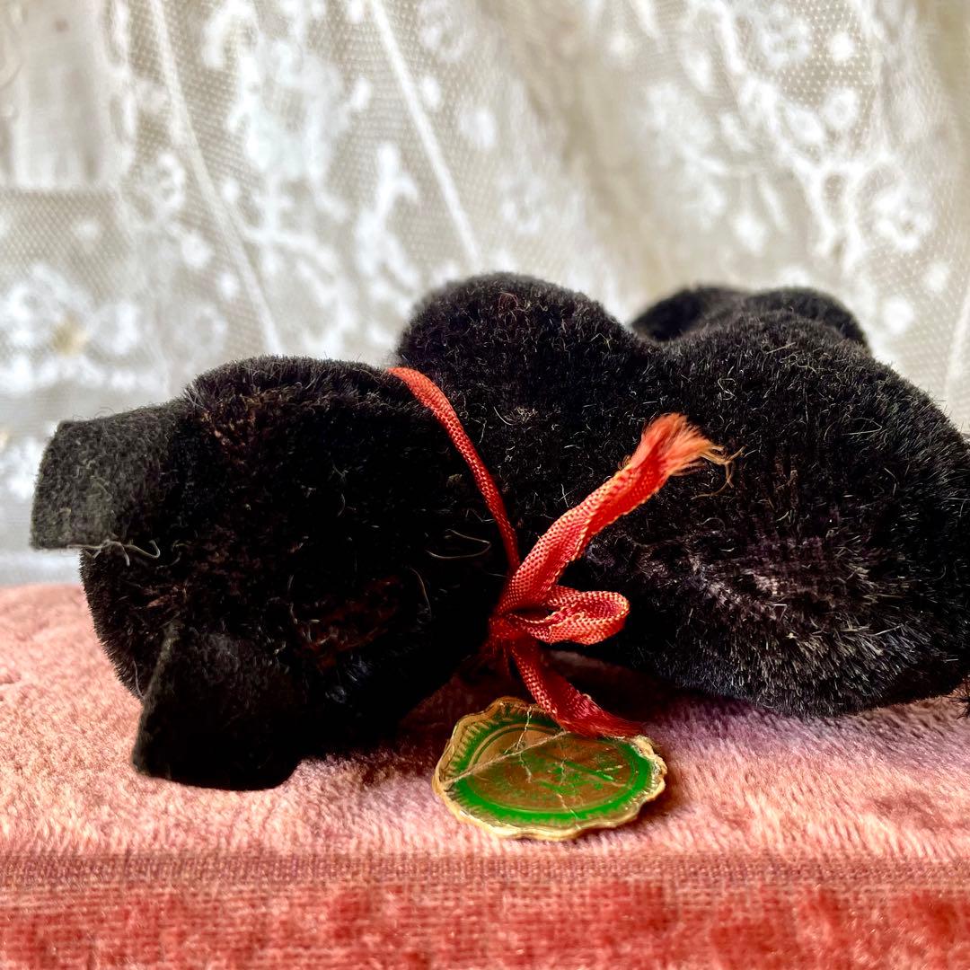 ハーマン黒猫ぬいぐるみ　ドイツヴィンテージHERMANN 検フランスアンティーク
