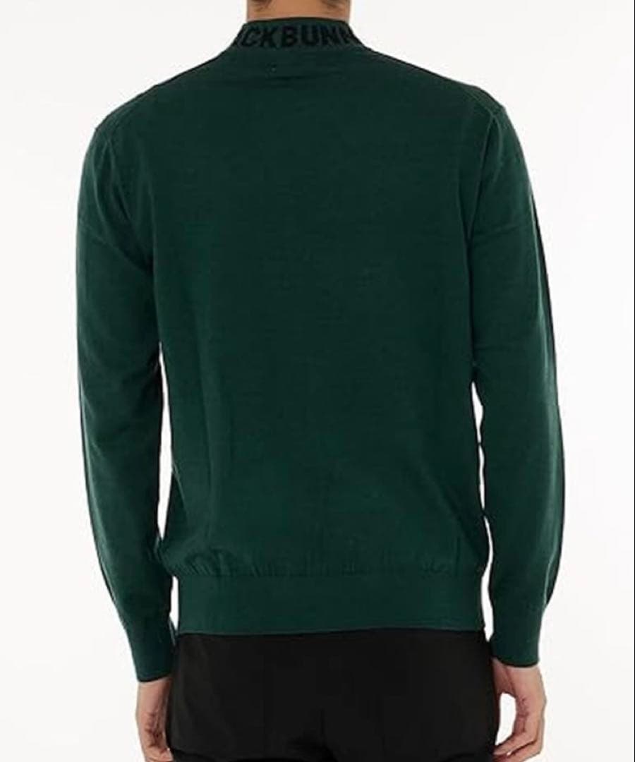 新品 パーリーゲイツ ジャックバニー ロゴハイネックニット(6)サイズLL/緑