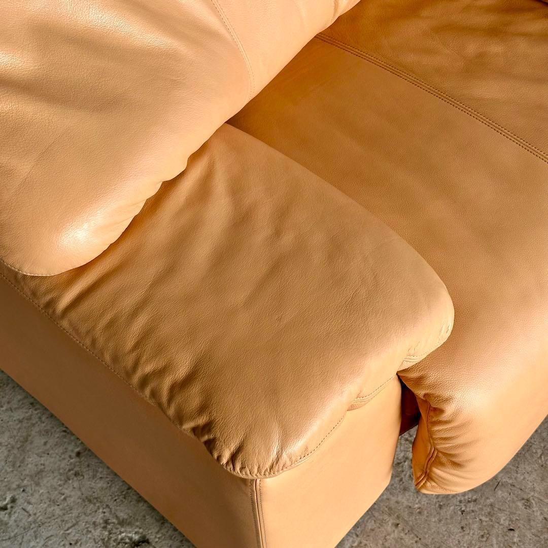 マルニ木工 maruni レザーソファ 1P✦ベージュ 本革 リラックスチェア