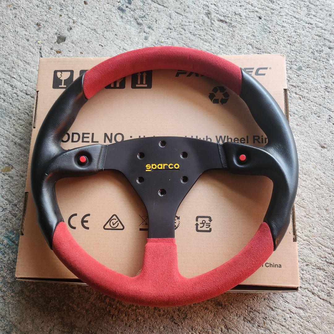 sparco　スパルコ 　ステアリングホイール 　赤黒
