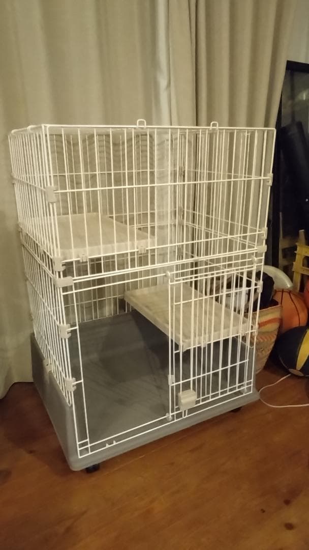カインズ　Pet’s One ホワイト 2段式キャットケージ