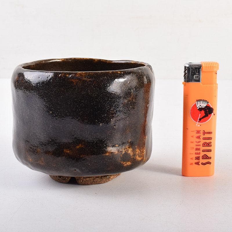 茶道具　瀬戸焼　瀬戸黒茶碗　時代箱　M　R8848