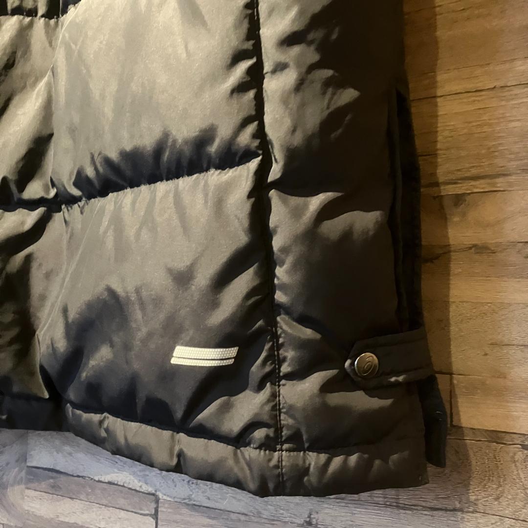 asics　ベンチコート　XA728N　ダウン70%/黒/フード　サイズL